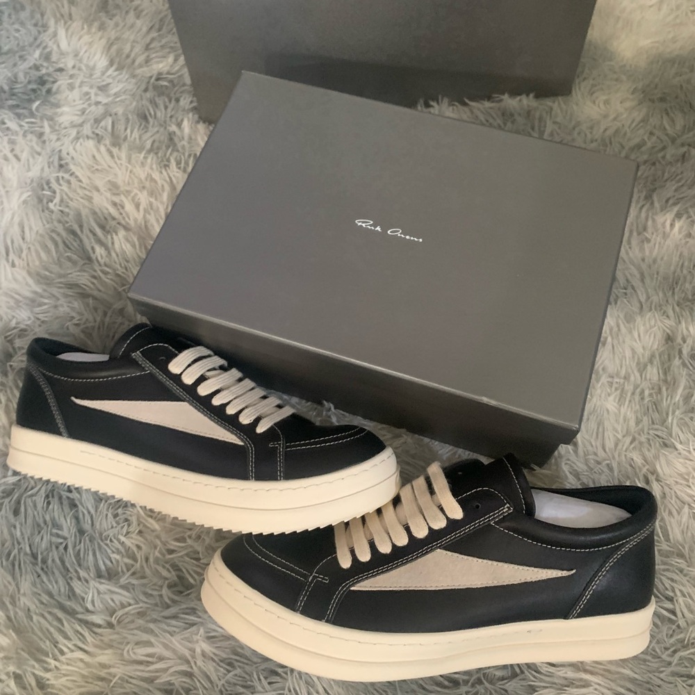 Rick Owens Vans Black and White Men's Sneakers